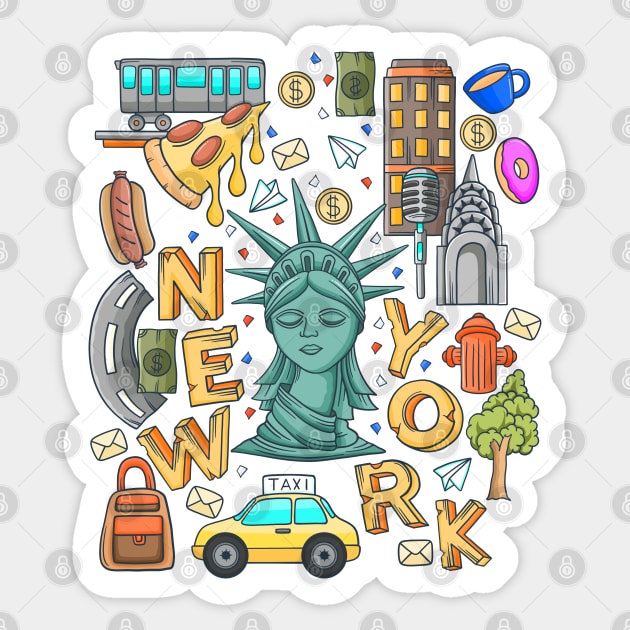 New York City Doodle Sticker by NomadicQuest